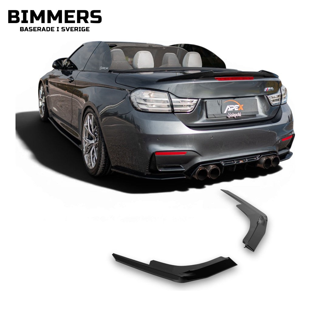 Sidosplitters till diffusor Apex BMW M4 F82 2014-2021, blank svart, bild 1