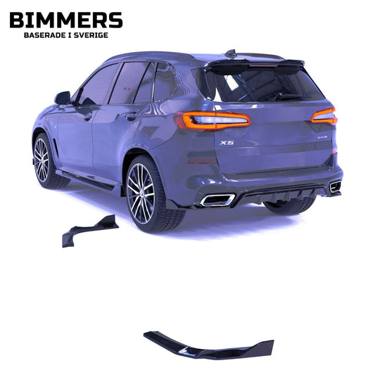 Sidosplitters till diffusor Apex BMW X5 G05 2018-2023 M Sport, blank svart, bild 1