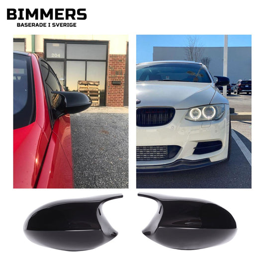 Spegelkåpor BMW E81 E82 E87 E88 E90 E91 E92 E93 Pre LCI, blank svart, bild 1