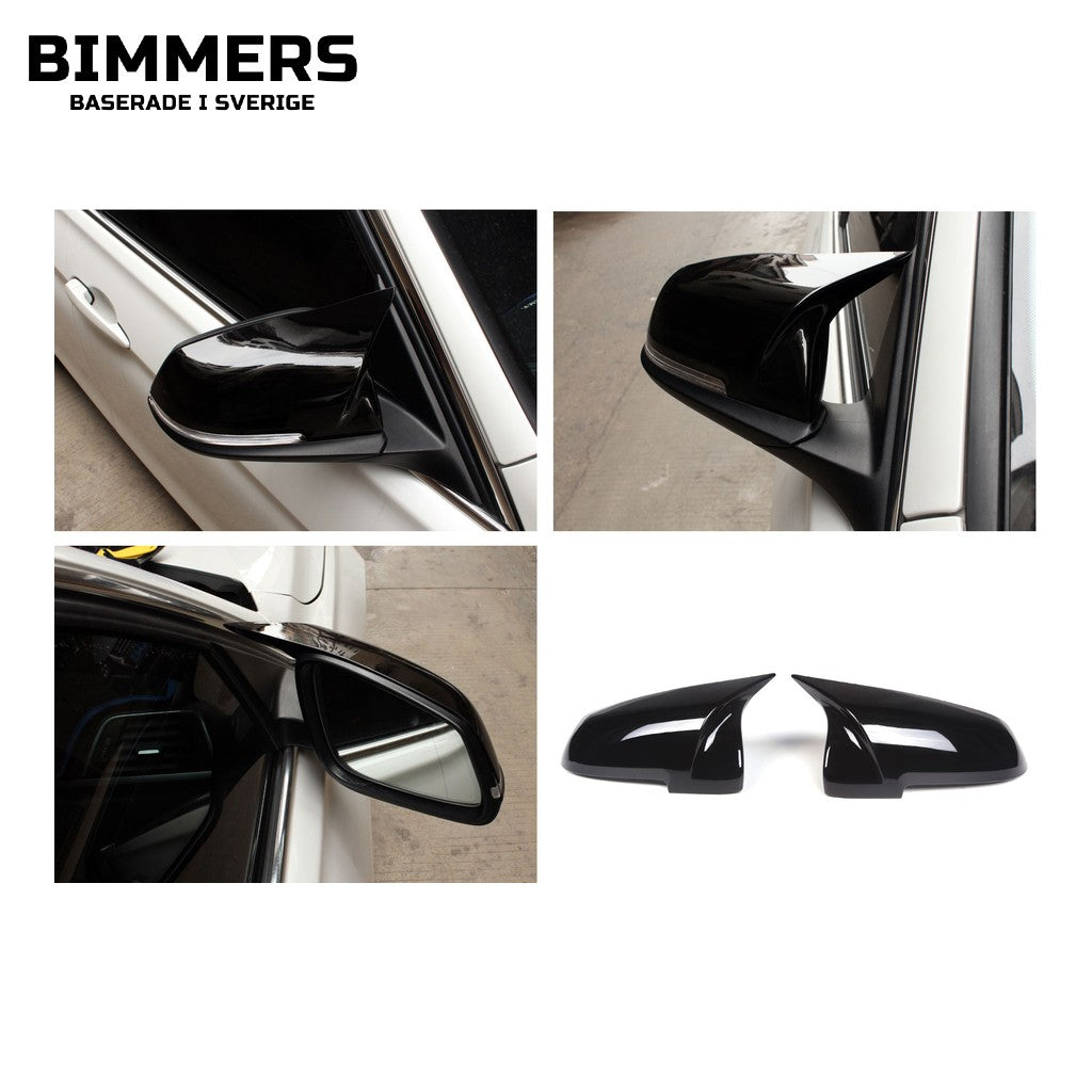 Spegelkåpor BMW F10 F11 F06 F12 F13 F01 F02, blank svart, bild 1